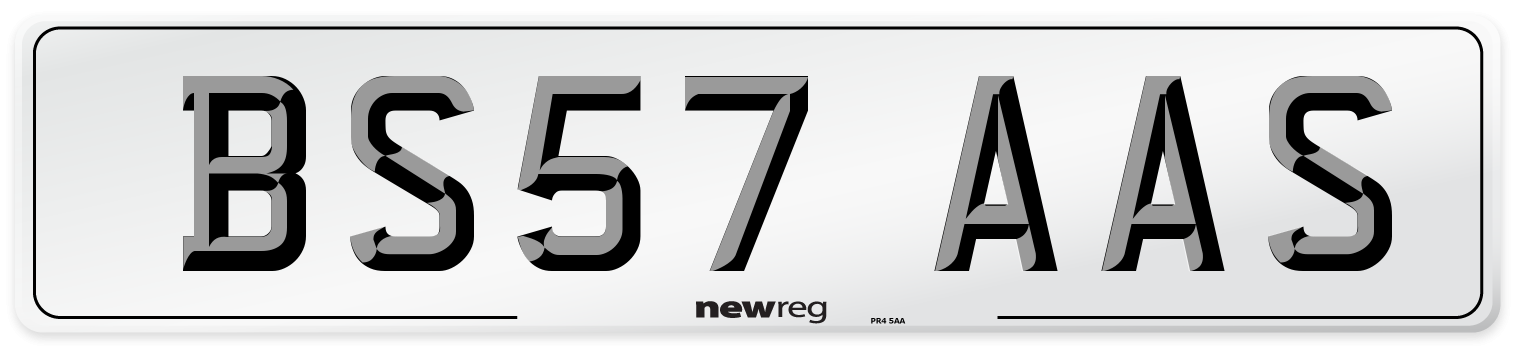 BS57 AAS Number Plate from New Reg